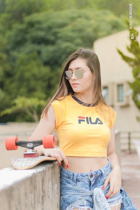 Ensaio fotográfico com skate da modelo Luiza Frameschi na Pista de Skate em São Bernardo do Campo/SP.'