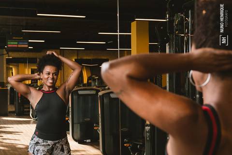 Ensaio na academia Smartfit com a empresária Day Marques, da Tapiocaria Tapfit, em Diadema/SP.'