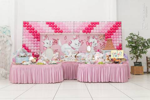 Festa infantil da Lorena, com tema da Gata Marie, realizada no Buffet Snow Place, em São Paulo.'