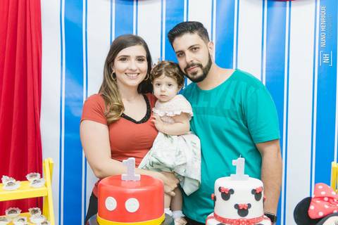 Aniversário da Valentina e do Davi com o tema do Mickey e da Minnie, no Alvi Verde Futebol Clube em São Paulo'
