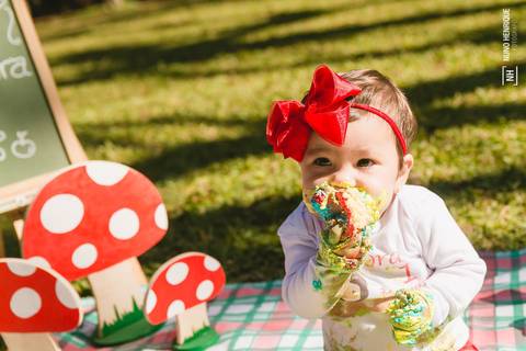 Smash the Cake da Izadora, feito no Parque Ibirapuera em São Paulo. Decoração por Les Parties.'