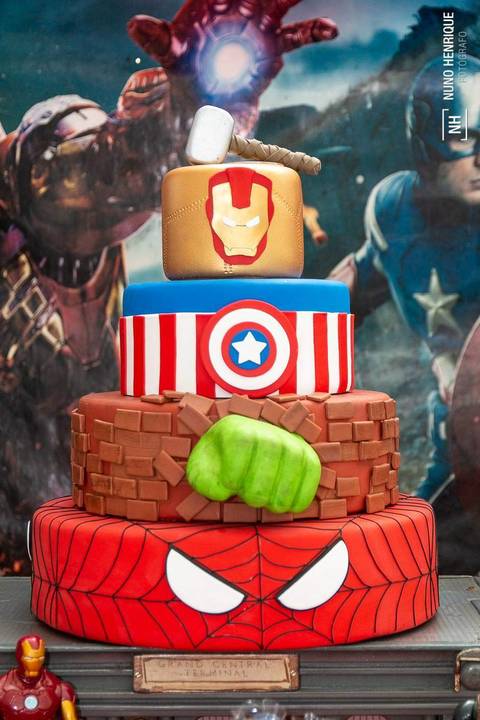 Festa de aniversário de 5 anos do Matias no Buffet Spasso Power com os personagens Hulk, Capitão América, Homem Aranha, Thor, Homem de Ferro e Thanos da Mister Marcelo personagens na cidade de São Paulo.'