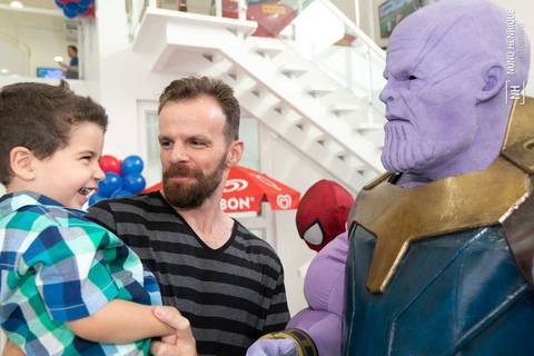 Festa de aniversário de 5 anos do Matias no Buffet Spasso Power com os personagens Hulk, Capitão América, Homem Aranha, Thor, Homem de Ferro e Thanos da Mister Marcelo personagens na cidade de São Paulo.'