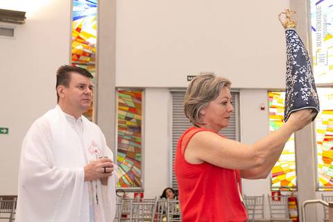 Cerimônia de batizado do Pedro Mendes realizada na Paróquia Nossa Senhora da Esperança, no bairro de Moema em São Paulo.'