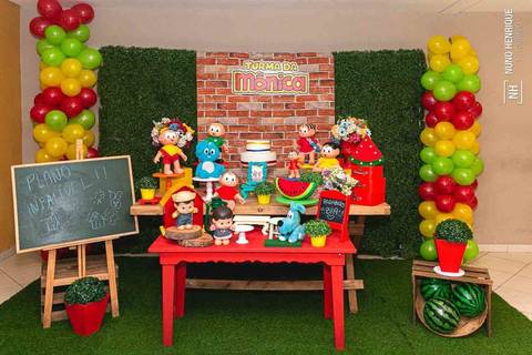 Aniversário infantil da Beatriz com tema Turma da Mônica realizado no Buffet Kid Recanto Santana'