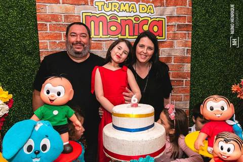 Aniversário infantil da Beatriz com tema Turma da Mônica realizado no Buffet Kid Recanto Santana'