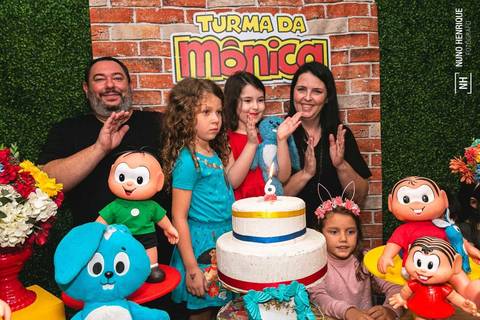 Aniversário infantil da Beatriz com tema Turma da Mônica realizado no Buffet Kid Recanto Santana'
