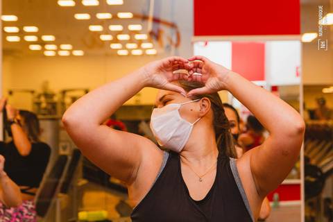 Aula de Fit Dance na Academia Inova Diadema, dentro do Shopping Praça da Moça.'