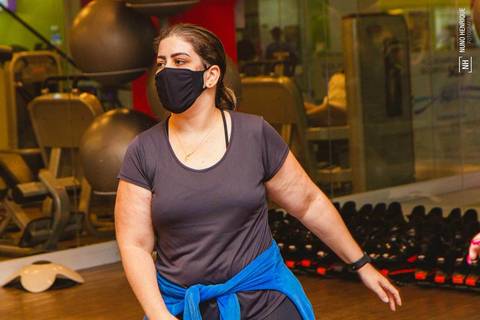 Aula de Fit Dance na Academia Inova Diadema, dentro do Shopping Praça da Moça.'