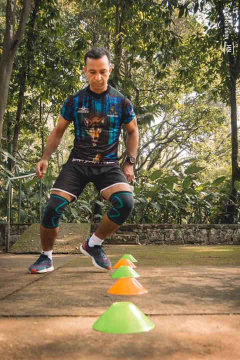 Saulo Mukaju treinando no Parque do Piqueri, na cidade de São Paulo. '