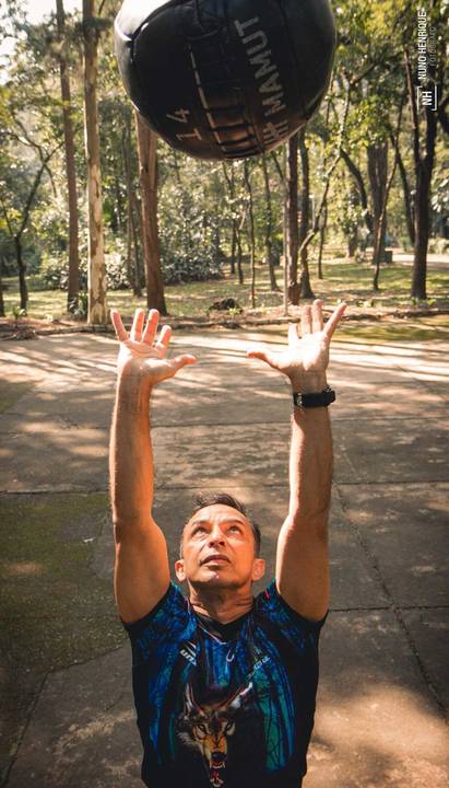 Saulo Mukaju treinando no Parque do Piqueri, na cidade de São Paulo. '