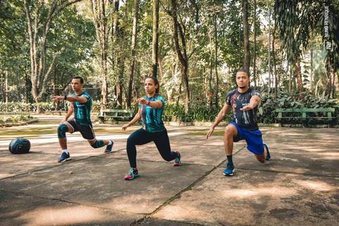 A equipe Team Delta Race treinando no Parque do Piqueri, na cidade de São Paulo. '