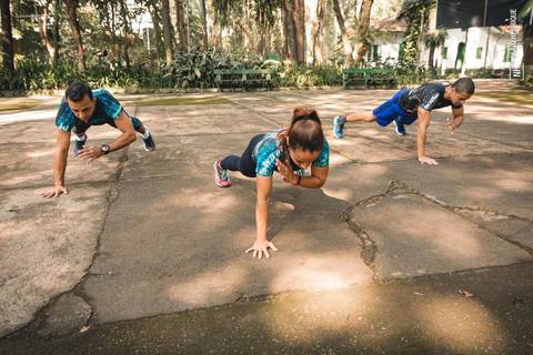 A equipe Team Delta Race treinando no Parque do Piqueri, na cidade de São Paulo. '