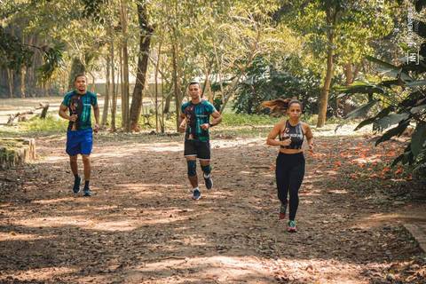 A equipe Team Delta Race treinando no Parque do Piqueri, na cidade de São Paulo. '