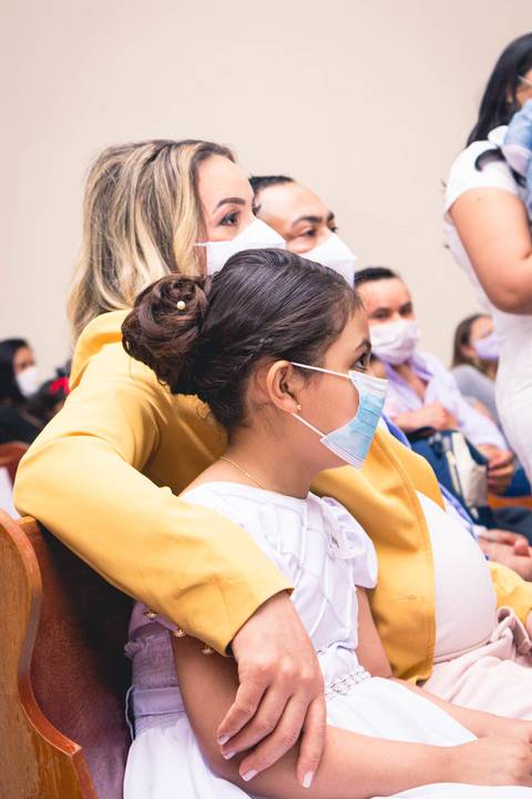 Batizado da Evilly na Igreja do Sagrado Coração de Jesus, diocese de Campo Limpo, zona sul de São Paulo.'