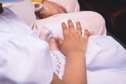 Batizado da Evilly na Igreja do Sagrado Coração de Jesus, diocese de Campo Limpo, zona sul de São Paulo.'