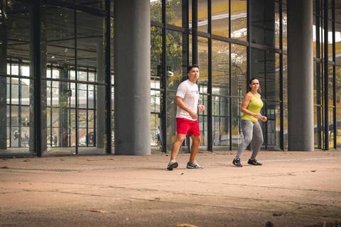 Ensaio fitness com o casal Ju e Valdo no Parque Ibirapuera, na cidade de São Paulo.'