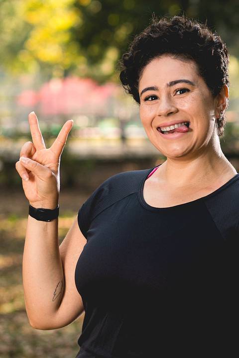 Criação de banco de imagens para a personal trainer Janaína Gomes, realizado no Parque Ibirapuera, em São Paulo.'