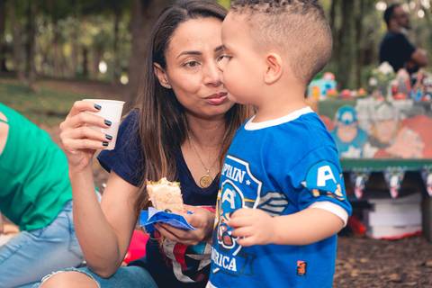 Festa de aniversário de 2 anos do Heitor Dechering com o tema dos Vingadores no parque Ibirapuera, em São Paulo.'