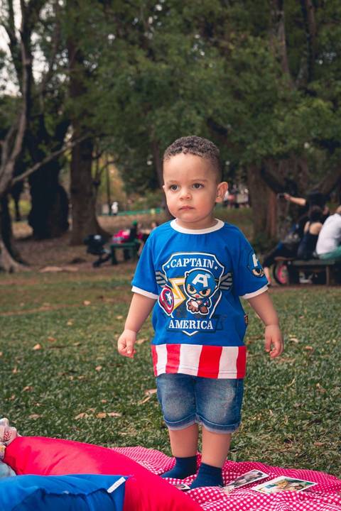 Festa de aniversário de 2 anos do Heitor Dechering com o tema dos Vingadores no parque Ibirapuera, em São Paulo.'