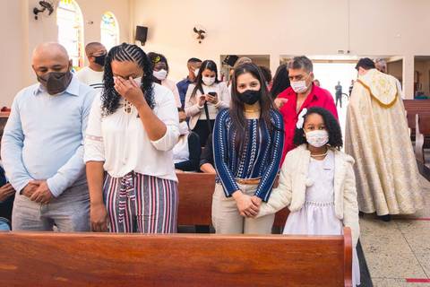 Batizado da Isabela Alves na Igreja do Sagrado Coração de Jesus, diocese de Campo Limpo, zona sul de São Paulo.'