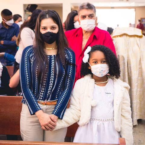 Batizado da Isabela Alves na Igreja do Sagrado Coração de Jesus, diocese de Campo Limpo, zona sul de São Paulo.'