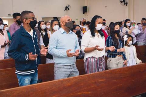 Batizado da Isabela Alves na Igreja do Sagrado Coração de Jesus, diocese de Campo Limpo, zona sul de São Paulo.'