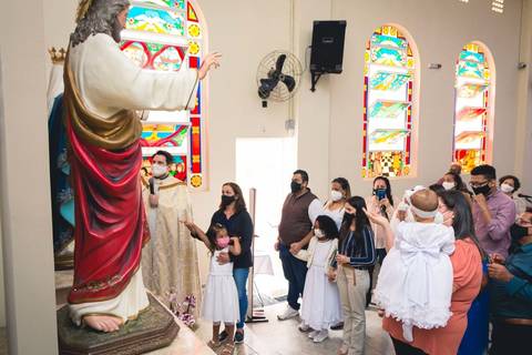 Batizado da Isabela Alves na Igreja do Sagrado Coração de Jesus, diocese de Campo Limpo, zona sul de São Paulo.'