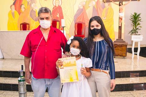 Batizado da Isabela Alves na Igreja do Sagrado Coração de Jesus, diocese de Campo Limpo, zona sul de São Paulo.'