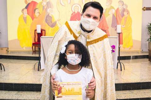 Batizado da Isabela Alves na Igreja do Sagrado Coração de Jesus, diocese de Campo Limpo, zona sul de São Paulo.'