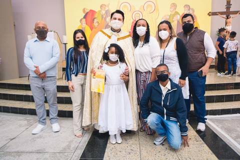 Batizado da Isabela Alves na Igreja do Sagrado Coração de Jesus, diocese de Campo Limpo, zona sul de São Paulo.'