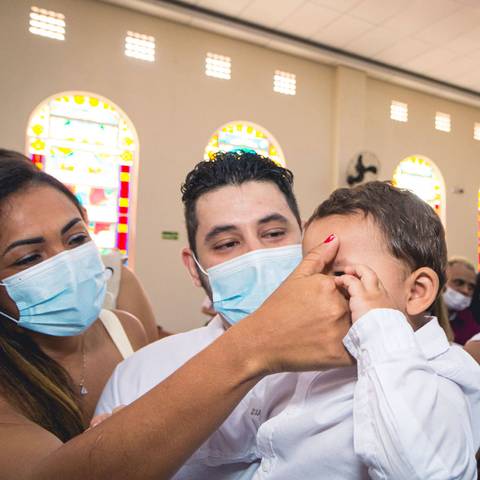 Batizado do Matheus Oliveira na Igreja do Sagrado Coração de Jesus, zona sul de São Paulo.'