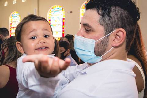 Batizado do Matheus Oliveira na Igreja do Sagrado Coração de Jesus, zona sul de São Paulo.'