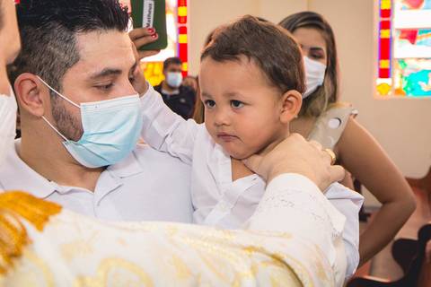 Batizado do Matheus Oliveira na Igreja do Sagrado Coração de Jesus, zona sul de São Paulo.'