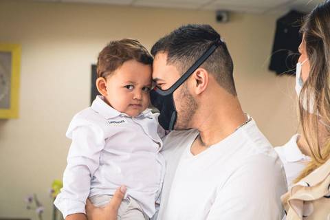 Batizado do Matheus Oliveira na Igreja do Sagrado Coração de Jesus, zona sul de São Paulo.'