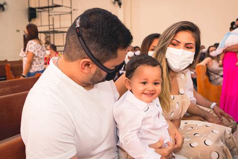 Batizado do Matheus Oliveira na Igreja do Sagrado Coração de Jesus, zona sul de São Paulo.'