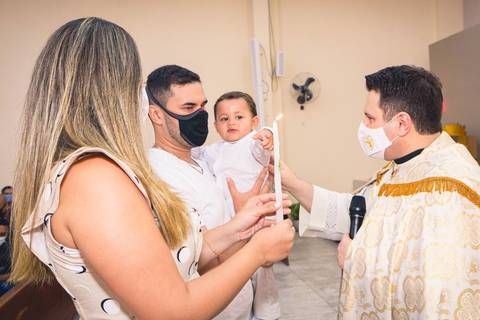 Batizado do Matheus Oliveira na Igreja do Sagrado Coração de Jesus, zona sul de São Paulo.'