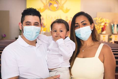 Batizado do Matheus Oliveira na Igreja do Sagrado Coração de Jesus, zona sul de São Paulo.'