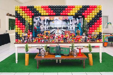 Foto da festa de aniversário da Isabella com o tema de Harry Potter no Buffet Infantil Bugui Ugui, Vila Mascote em São Paulo. '