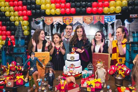 Foto da festa de aniversário da Isabella com o tema de Harry Potter no Buffet Infantil Bugui Ugui, Vila Mascote em São Paulo. '