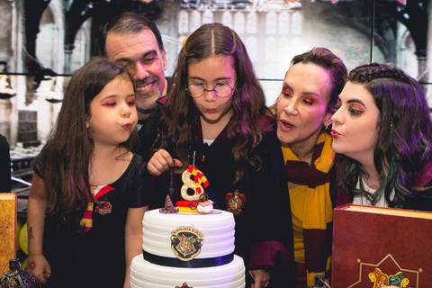 Foto da festa de aniversário da Isabella com o tema de Harry Potter no Buffet Infantil Bugui Ugui, Vila Mascote em São Paulo. '