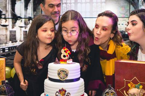 Foto da festa de aniversário da Isabella com o tema de Harry Potter no Buffet Infantil Bugui Ugui, Vila Mascote em São Paulo. '