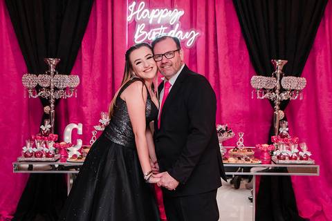 Festa 15 anos Richesky Eventos Canoas pai da debutante'