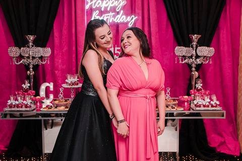 Festa 15 anos Richesky Eventos Canoas mãe da debutante'