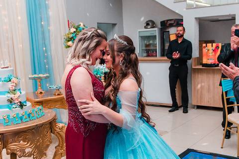 festa de 15 anos Gran Fiesta fotógrafo Jeferson Paz mãe e debutante'