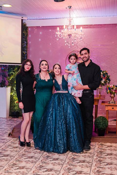 Festa de 15 anos foto de família'