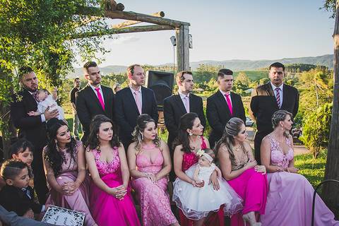 Casamento ao ar livre em Sapiranga padrinhos'