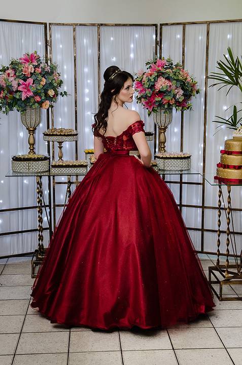 Festa de 15 anos vestido vermelho '