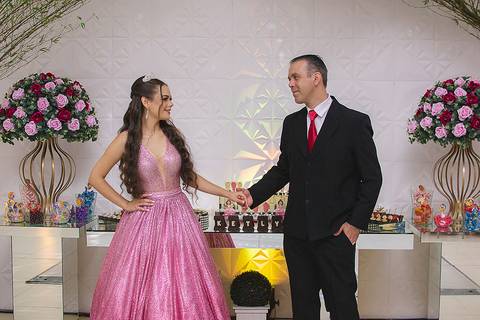 Pai com a debutante'