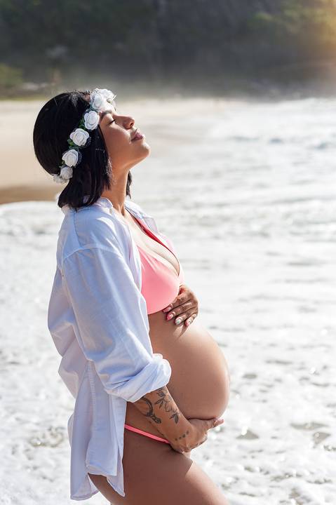 Ensaio gestante nascer do sol Prainha Rio de janeiro Elizabeth'
